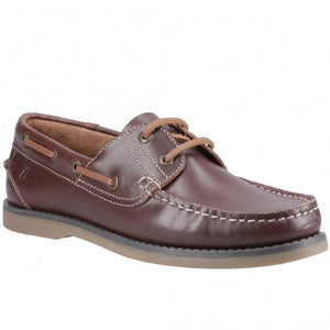 Hush Puppies | Wilson Leather Boat Shoe | Brown