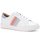 Hotter | Switched - Wide Fit | Leather Trainer | White-Pastel Multi