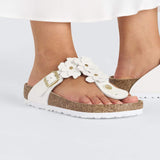 Gizeh | Flower Embellishment | Leather | White