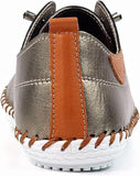 St Ives | Leather Plimsoll | Metallic Rose
