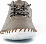 St Ives | Leather Plimsoll | Metallic Rose