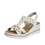 Rieker 67498 | Wedge Sandal | Off White