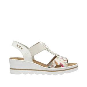 Rieker 67498 | Wedge Sandal | Off White