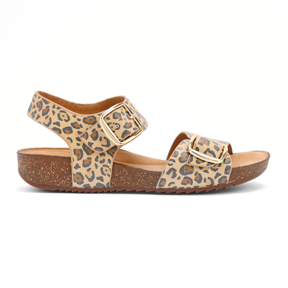 Hotter | Tourist II | Leather Sandals | Leopard