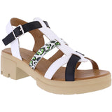 Adesso | Willa Panda Leather Sandal | Black/White Combi
