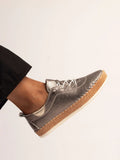 Evette | Leather Plimsolllu | Pewter