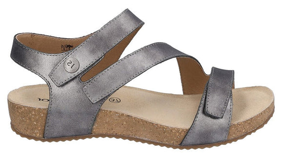 Tonga 25 Leather Sandal | Anthrazit | Metallic