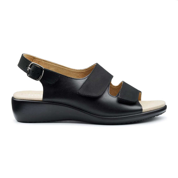 Hotter | Easy II Wide | Leather Sandal | Black