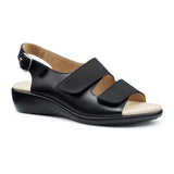 Hotter | Easy II Wide | Leather Sandal | Black