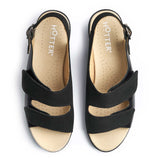 Hotter | Easy II Wide | Leather Sandal | Black