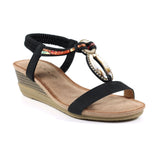 Genoa Wedge Sandal | Black