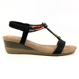 Genoa Wedge Sandal | Black