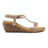 Macie Wedge Sandal | Rose Gold