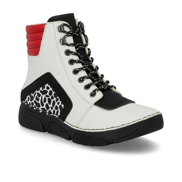 Rieker 45904-60 | Ankle Boot | Black/White/Red