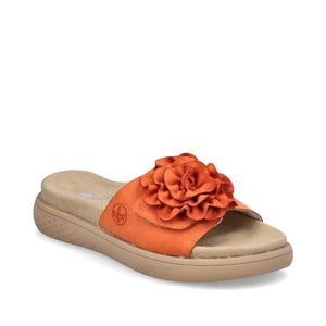 Rieker V1562 | Ladies Slip-On Sandals | Pumpkin
