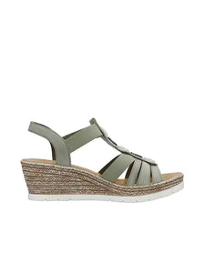 Rieker 619B2 Wedge Sandal | Green