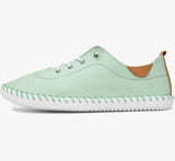 St Ives | Leather Plimsoll | Mint