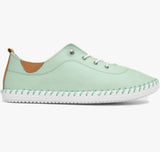 St Ives | Leather Plimsoll | Mint