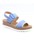 Heavenly Feet | Anya Low Wedge Sandal | Blue