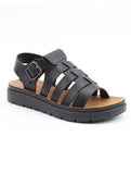 Heavenly Feet | Tania Chunky Comfort Gladiator Sandal | Black