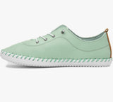 St Ives | Leather Plimsoll | Mint
