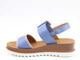 Heavenly Feet | Anya Low Wedge Sandal | Blue