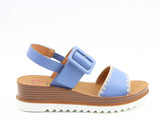 Heavenly Feet | Anya Low Wedge Sandal | Blue
