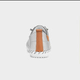 St Ives | Leather Plimsoll | Metallic Silver