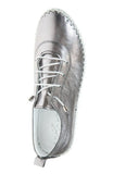 St Ives | Leather Plimsoll | Metallic Silver