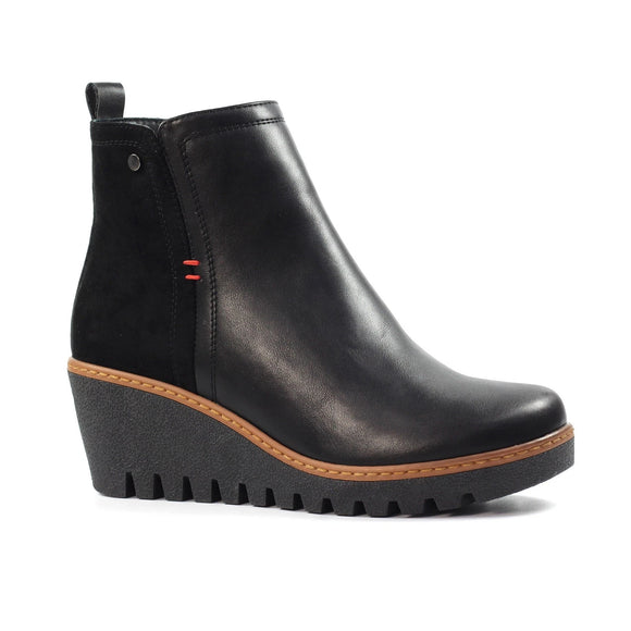 Pixie | Ankle Wedge Ankle Boot | Black