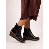 Pixie | Ankle Wedge Ankle Boot | Black