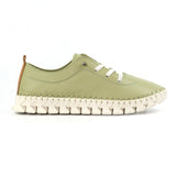 St Austell Leather Plimsoll | Khaki