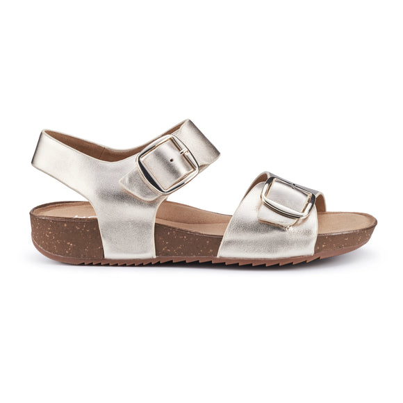 Hotter | Tourist II | Leather Sandal | Soft Gold