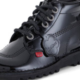 Kickers Youth Kick Hi Patent Leather Boot | Black