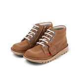 Kickers Unisex Kick Hi Junior Boot | Tan Leather