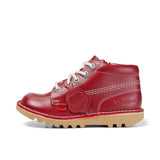 Kickers Kick Hi Unisex Junior Leather Boot | Red