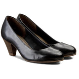 Court Shoe | 22400 | Navy | Brown Heel