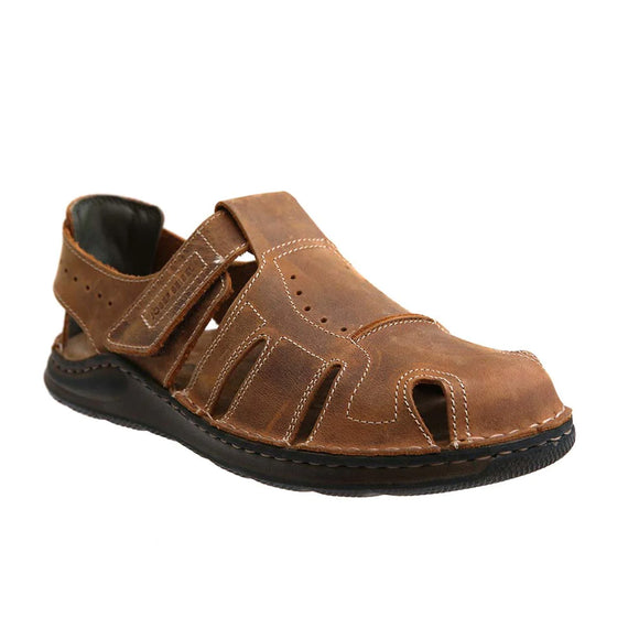 Maverick 01 Closed Toe Sandal |  Chestnut Brown