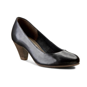 Court Shoe | 22400 | Navy | Brown Heel