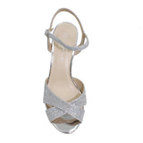 Flo Gemstone Cross Strap Sandal | Silver