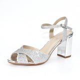 Flo Gemstone Cross Strap Sandal | Silver
