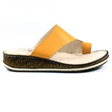 Shore Leather Slip On Sandal | Mustard