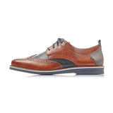 Leather Lace Up Brogue | 12532-24 | Brown/Navy