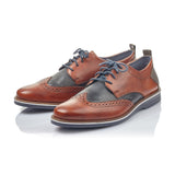 Leather Lace Up Brogue | 12532-24 | Brown/Navy