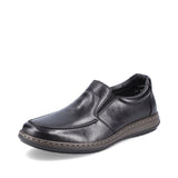 Wide Fit Leather Slip On Shoe | 17370-00 | Black