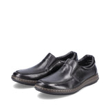 Wide Fit Leather Slip On Shoe | 17370-00 | Black