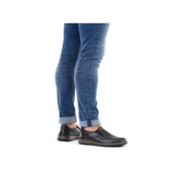 Wide Fit Leather Slip On Shoe | 17370-00 | Black