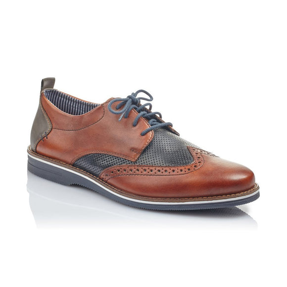 Leather Lace Up Brogue | 12532-24 | Brown/Navy