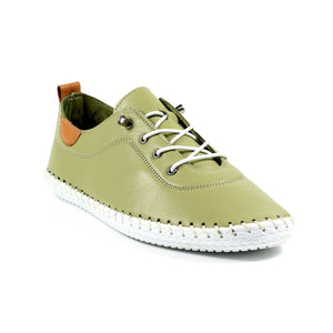 St Ives Leather Plimsoll | Khaki