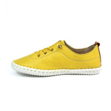 St Ives Leather Plimsoll | Yellow